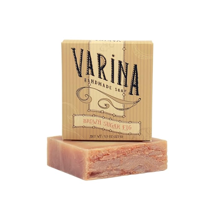Natural Brown Sugar Fig Bar Soap - Gentle Cleansing for Sensitive Skin, Sweet and Vanilla - 3 Pack