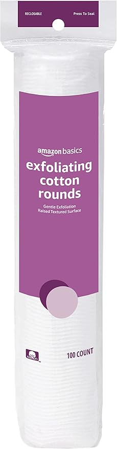 Amazon Basics Exfoliating Cotton Round, 600 Count (6 Packs of 100) (Previously Solimo)