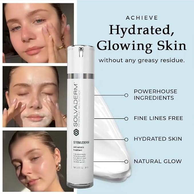 Stemuderm Face & Eye Cream - Anti Aging Skincare - Daily Moisturizer for Fine Lines, Wrinkles & Eyebags - Supports Natural Collagen Production & Elastin - Organic Plant Based Stem Cells - 1.75 fl oz