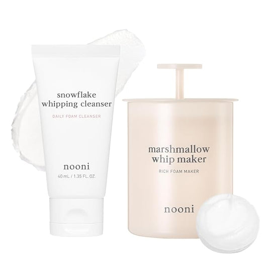 NOONI 2-in-1 Much Needed Facial Cleansing Kit - Marshmallow Whip Maker & Face Cleanser | Gentle Deep Cleanser For Skincare, Rich Foam Maker For Face Wash, Gift, Remove Impurities, for All Skin Types