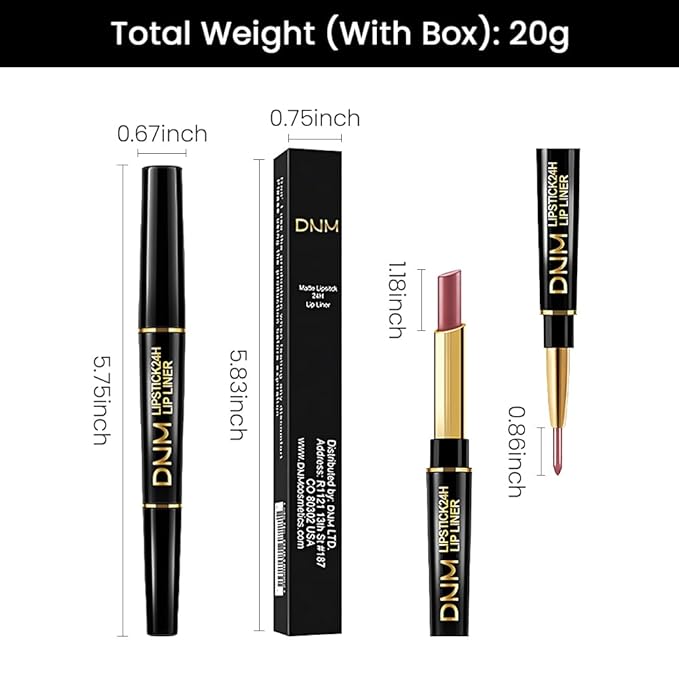 Kaely 2-in-1 Light Mauve Red Matte Lip Liner & Lipstick Combo Set Kit for Women, Magic Neutral Lipstick 24 Hours Original Lips Liner Pencil Stain Makeup Long Lasting Waterproof 22