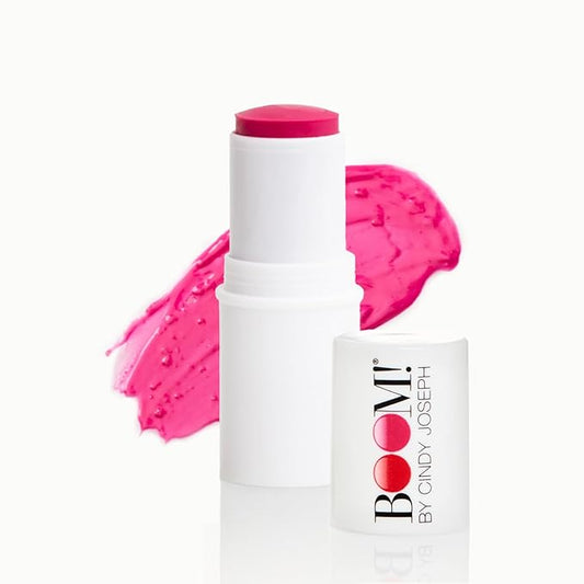Boomstick Peony Pink โข - Multistick for Cheeks & Lips - Vegan, Cream Blush Stick & Lipstick - Makeup for Older Women & Mature Skin Boom Stick By Cindy Joseph