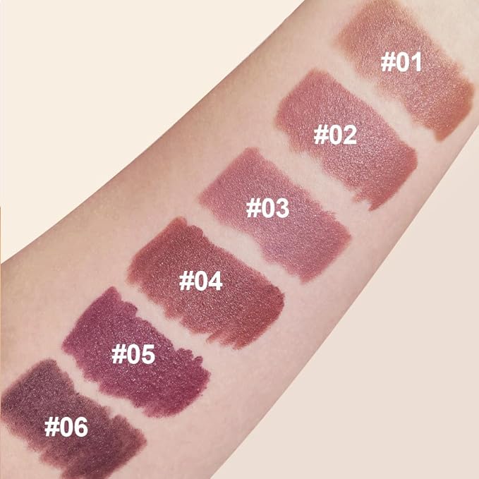 Matte Lipstick Crayon for Women, Nude Brown 24 Hour Lipstick Lip Liner Pencil, Neutral Lip Stick Lipliner Long Lasting Waterproof Smudge Proof, Vegan & Cruelty-Free, 03