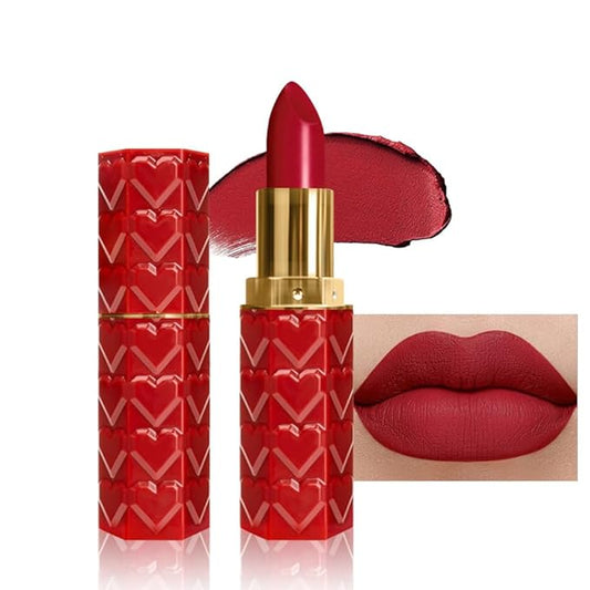 evpct 1Pcs Dark Red Lipstick, Silky Velvet Matte Lipstick Pack Sets for Women, Long Lasting Smudge Proof Lipstick Lip Stain Makeup Kit matte lipstick 24 hours original R03