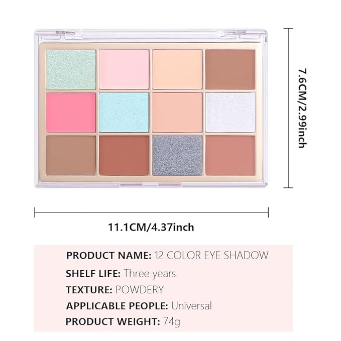 Nude Silver Brown Eyeshadow Palette,Natural Neutral Soft Small Cream Light Colors Eyeshadow Palette,Eye Shadow Palette Long Lasting Naturing-Looking Make Up Pallets for Women,Vegan