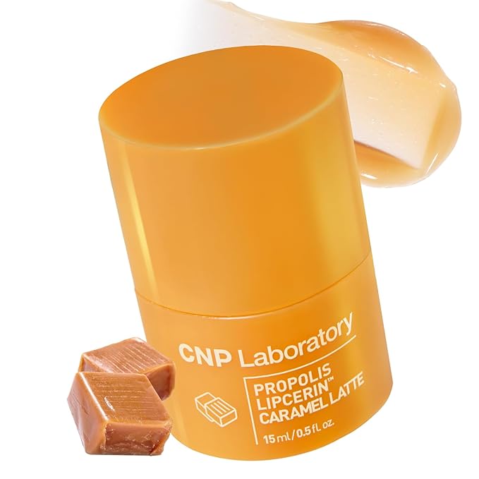 CNP Café Lip Butter - Propolis Lipcerin™ 06 Caramel Latte, Hydrating Overnight Manuka Lip Balm & Mask, 12hr Long-lasting Moisture, Korean Skin Care, 0.5 fl.oz.