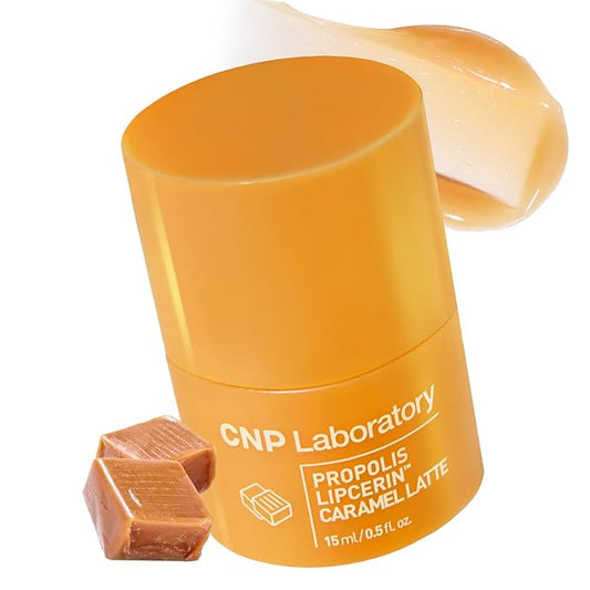 CNP Café Lip Butter - Propolis Lipcerin™ 06 Caramel Latte, Hydrating Overnight Manuka Lip Balm & Mask, 12hr Long-lasting Moisture, Korean Skin Care, 0.5 fl.oz.