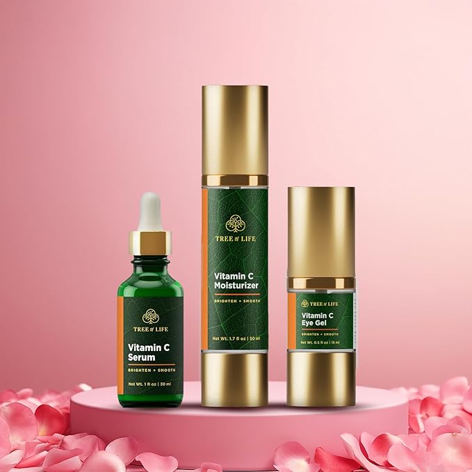 Tree of Life Beauty Ultimate Skin Care Set, Brightening, Firming, Hydrating, Moisturizing, Brightening, Complete Face Care Regimen - Anti-Aging Vitamin C Trio Pro Pack