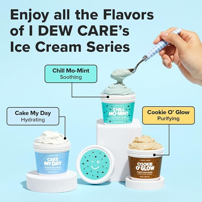 I DEW CARE Wash Off Face Mask - Cake My Day | With Hyaluronic Acid, Self Skin Care, Facial Treatment, Vegan, Cruelty-Free, Paraben-Free, Exfoliating, Deep Cleansing Detox, 3.38 Oz