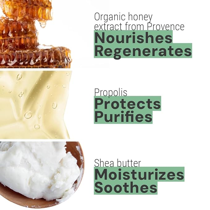 Panier des Sens - Small Hand Cream for Dry Cracked Hands β Honey Mini Hand Lotion for Dry Skin - With Shea Butter and Honey Extract - Hand Care 97% Natural Ingredients - Travel Size 1 floz