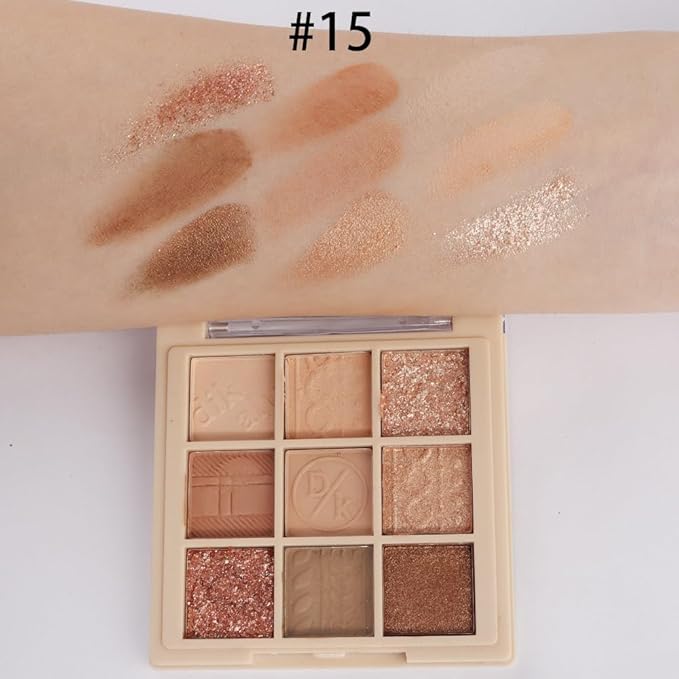 9Colors Neutral Eye Shadow Palette Eyeshadow Kit Nudes,Matte Glitter Natural Neutral Eyeshadow Palettes for Hazel Eyes Long Lasting Naturing-Looking Travel Eyeshadow Nude Palette