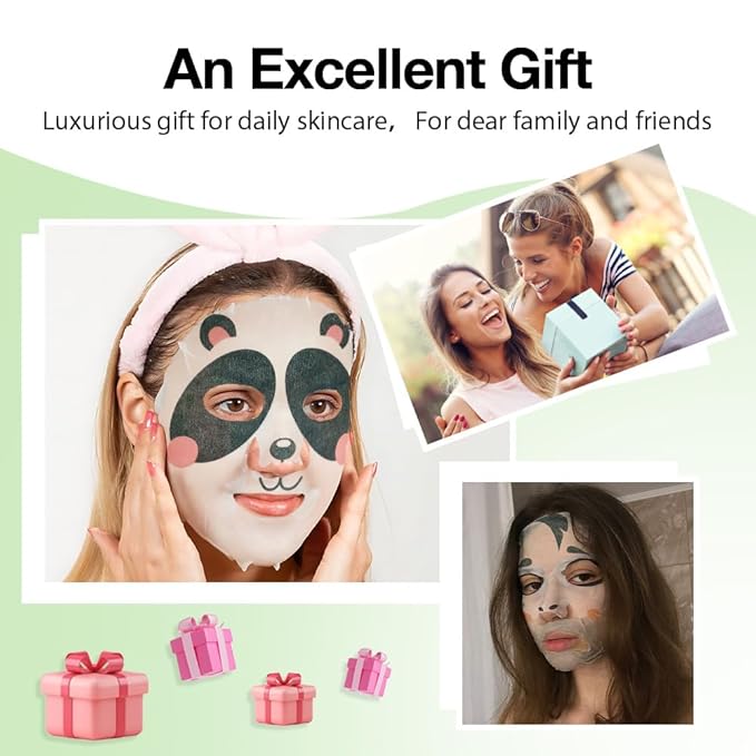 Kaely 6 Pack Animal Character Sheet Masks, Face Masks for Kids Teens Skin Care, Korean Soothe Facial Mask for All Skin Types, Girls Night Skincare Spa Party, Birthday Gifts for Women Men, Set05