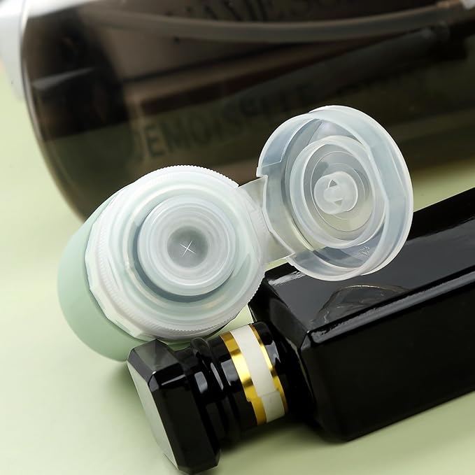 Travel Bottles for Toiletries, Tsa Approved 2oz Travel size Bottles, BPA Free Leak Proof Travels Toiletry Containers, Traveler Accessories with Toiletry Bag for Shampoo Liquid (4 Pack)