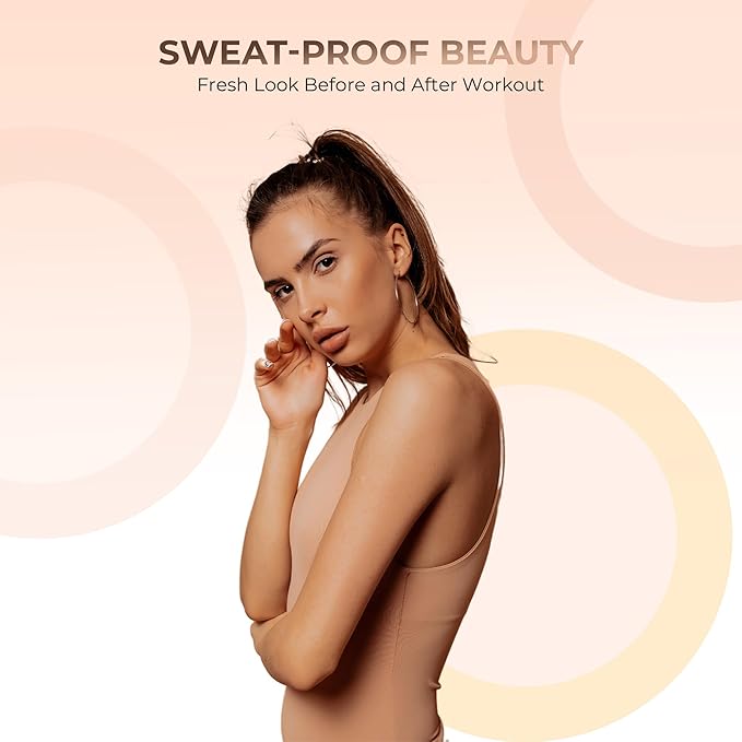 4pc KIT w/KABUKI BRUSH Mineral Makeup Bare Set Full Coverage Concealer Blush Foundation Powder (Deep Tan)