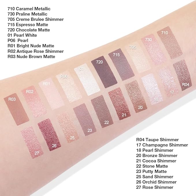 Cream Glitter Sand Shimmer Metallic Eyeshadow Palette Makeup, Natural Single Mini Instant Holographic Eyeshadow For Women, Sombras Crema Para Ojos, Talc, Paraben & Cruelty Free, 25