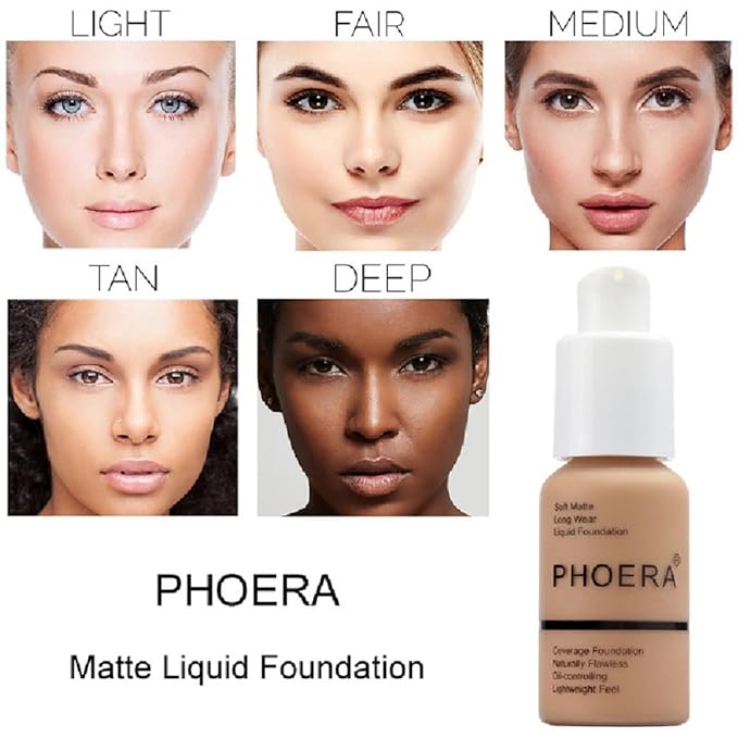 2 Pack PHOERA Foundation,Full Coverage Foundation, Concealer Foundation Full Coverage Flawless New 30ml PHOERA 24HR Matte Oil Control Concealer。(103 Warm peach)