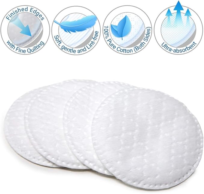 ForPro Premium Stitched Cotton Rounds, 100% Pure Cotton Pads for Removing Makeup, Nail Polish, and Cleansing Face, Pack of 6, Counts 600