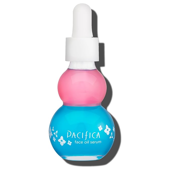 Pacifica Face Oil Serum - Flower Fix Bi-Phase Hydrating Skin Barrier - w/Hyaluronic Acid & Natural Botanical Ingredients - for Dry Sensitive Skin Vegan & Cruelty-Free Dermatologist Approved