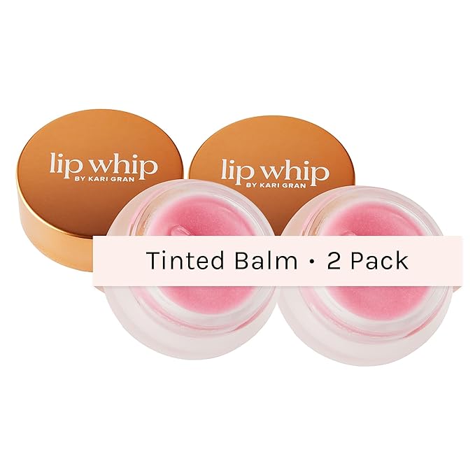 Kari Gran Lip Whip | Moisturizing Lip Balm with Organic Oils | Rich Buttery Texture, Hydrates & Protects | Non-GMO, Organic Ingredients, Made in USA | 2-Pack (Tinted Peppermint)
