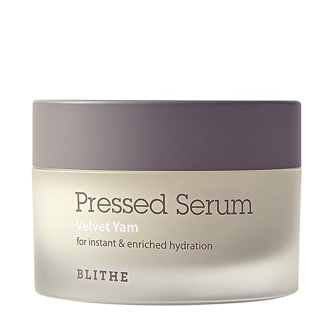 BLITHE Pressed Serum 68.79% Wild Yam Moisturizing Serum with Cream Texture for Women, Vegan Mucin Safe for Sensitive Skin, Korean Skincare 1.68 Fl Oz