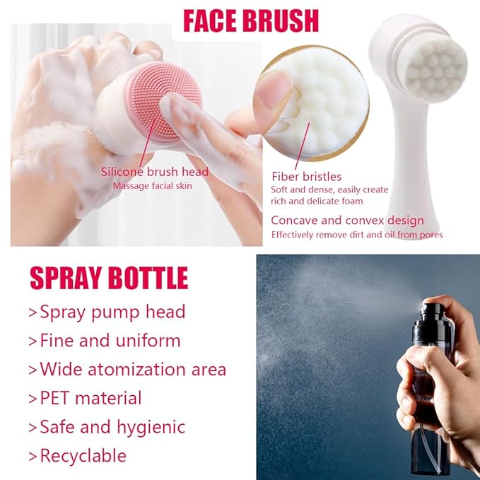 33PCS Makeup Foundation Brushes Tool Set with Sponges, Eyelash Curlers, Powder Puffs, Silicone Washing Bowls, Eye Aids, Nano Spray Bottles, Exfoliating Face Brushes, Eyebrow Trimming, Storage Bag