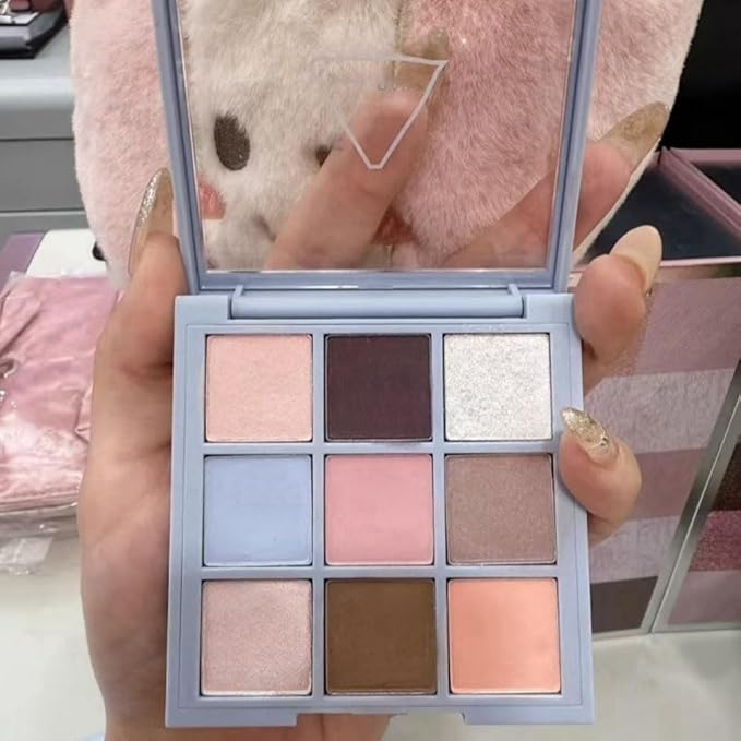 Pink Brown Matte Shimmer Eye Shadow Palette for Eye Makeup, High Pigmented Neutral Nude Silver Shadow Primers Powder Palet de sombras de ojos for Long Lasting Naturing-Looking