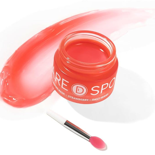 Sleeping Lip Mask Strawberry - Overnight Lip Treatment, Lip Care Hydration, Repair for Dry Cracked Lips, Vitamin C, Soft and Nourished Lips Overnight, Christmas, with Shea Butter - 0.42 Fl Oz