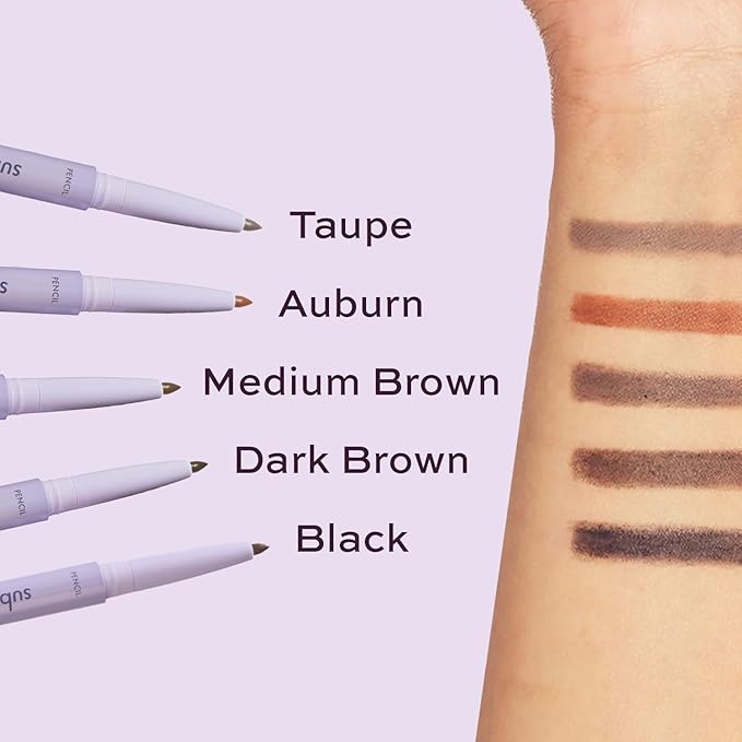 3-in-1 Brow Pencil - Vegan, Smudge-Proof, with Spoolie Brush and Clear Gel - Best Eyebrow Pencil for Fluffing, Filling, and Setting Brows, Taupe