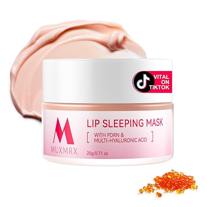PDRN Lip Sleeping Mask, Salmon PDRN, 3 Hyaluronic Acid for Softer Lips, Long-lasting Moisture Lip Mask Overnight with Murumuru Butter & Antioxidants for Very Dry Lips Care, Korean Skin care 0.71oz