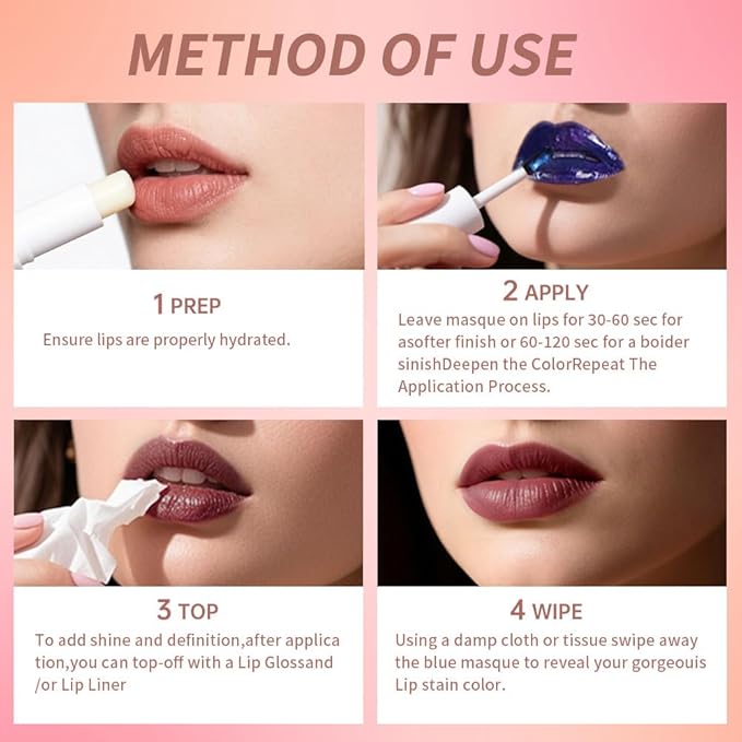 2Pcs Matte Lip Stain Wipe Off Masque - Peel Off Lip Stain Tattoo, All Day Peel Off Lip Tint,Long Lasting Lip Mask,Waterproof Transfer-proof Lip Liner Peel Off Lip Gloss,Stay Lip Makeup 05+09