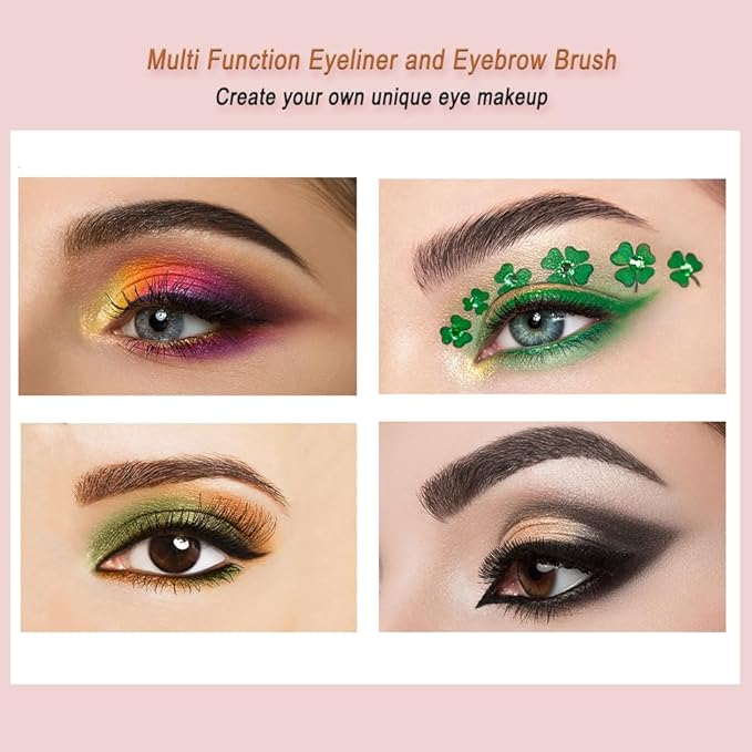 Eyeliner Brush, Fine Angled Eyeliner Brush, Ultra Thin Precision Slanted Flat Eyeliner Makeup Brushes Set for Eye liner Eye brow Eyebrow Brushes, 5 PCS