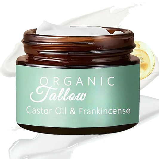 Grass-fed Beef Tallow with Frankincense Oil & Castor oil, Organic Beef Tallow and Manuka Honey, Organic Grass Fed Beef Tallow for Skin, Beef Tallow Moisturizer for Skin for Face(1)