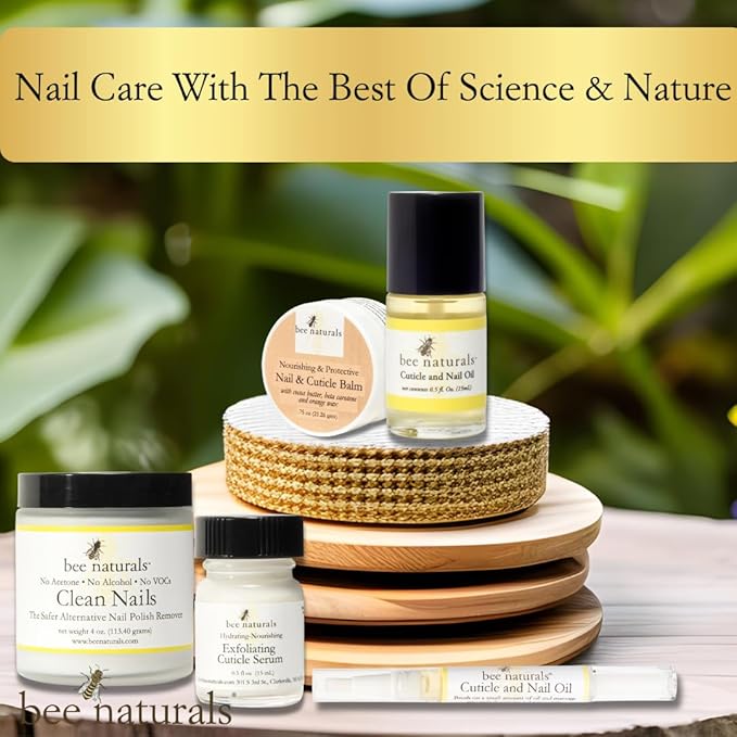 Bee Naturals Natural Nail Care Kit - Natural & Non-Toxic Nail and Cuticle Care Set with Vitamin E - Softens & Protects - Ideal Gift for Repairing Cuticles and Nails