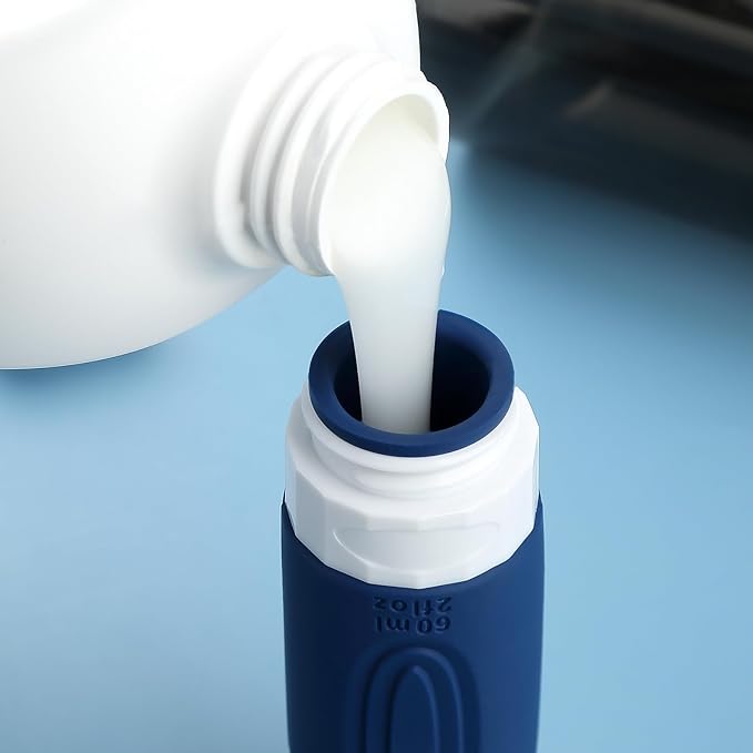 Travel Bottles for Toiletries, Tsa Approved 2oz Travel size Bottles, BPA Free Leak Proof Travels Toiletry Containers, Traveler Accessories with Toiletry Bag for Shampoo Liquid (4 Pack)