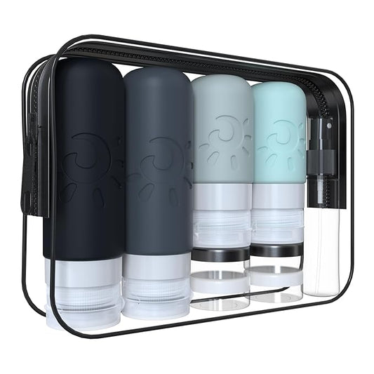 18 Pack travel Bottles for Toiletries, TSA Approved Silicone Travel Containers Leak Proof Refillable Travel Accessories for Shampoo Conditioner Lotion Body Wash(Multicolored A)