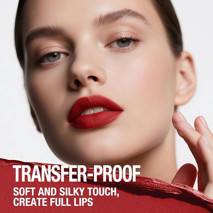 12Pcs Matte Lipstick + Lip Liner Pens Lip Combo Sets, Creamy Matte Lip Makeup Kit Long-Lasting Waterproof, Smudge-Proof Highly Pigmented Formula, Bold & Chic Shades Makeup Set (Bold Reds Collection)