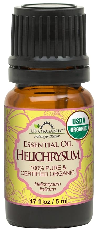 US Organic Helichrysum Essential Oil, USDA Certified Organic, Steam Distilled, Sourced from The Balkan Peninsula, High end Essential Oil (5 ml)