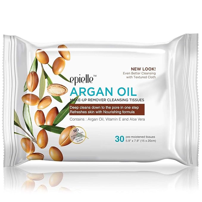 Epielle Makeup Remover Wipes, Remove Dirt, Oil, Waterproof Mascara, Gentle Daily Facial Cleanser Towelettes with Collagen, Tea Tree & Aloe Vera, Hypoallergenic & Alcohol-Free, 30 Count (Pack of 6)