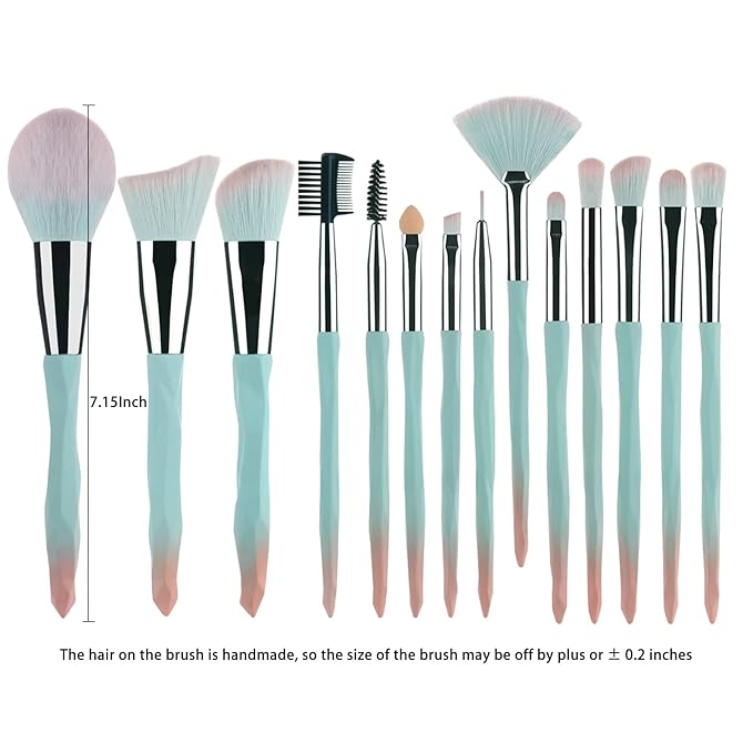 30Pcs Pink blue gradient makeup brush with makeup sponges makeup tools set makeup brush set natural synthetic eye shadow foundation make-up facial mixed powder blusher concealer eye makeup brush set