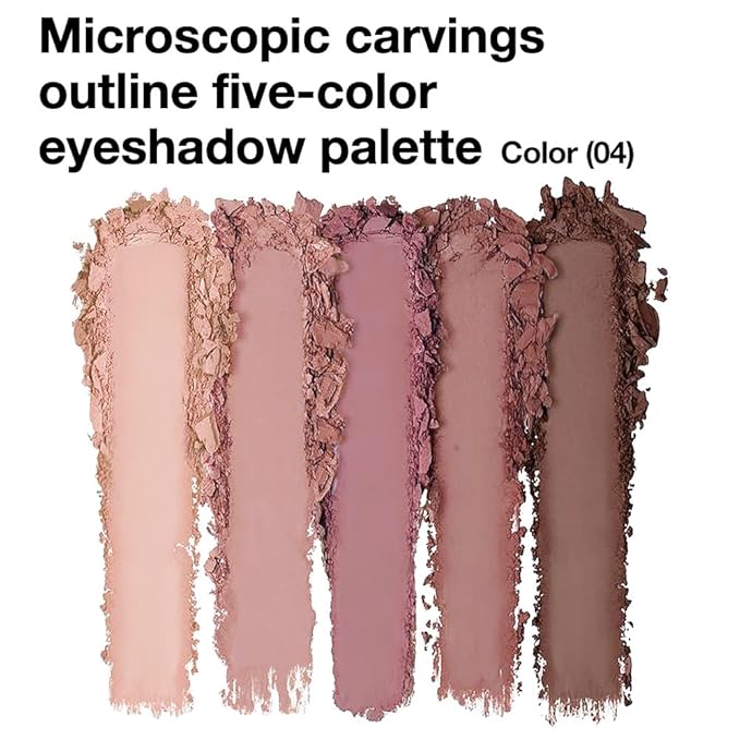 Nude Matte Eyeshadow Palette Makeup, 5 Natural Neutral Nude Brown Faded Rose Colors Eye Shadow Palette, Long Wearing Waterproof Professional Eye Makeup (04#, Pack of 1)