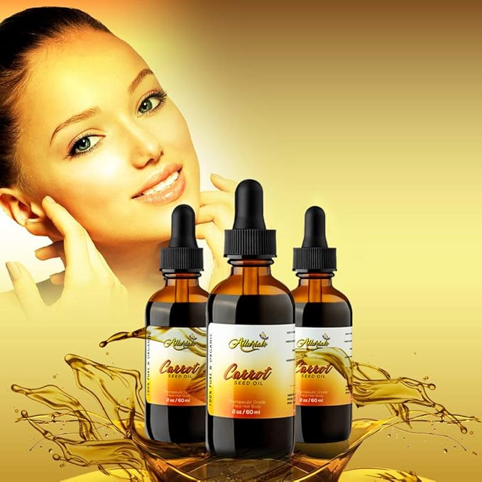 Allurials Carrot Seed Oil (2 Oz) – 100% Pure & Organic, Unrefined, Cold Pressed, All Natural, Daucus Carota- Essential Carrot Moisturizer for Skin, Face and Hair Growth - 2 Oz
