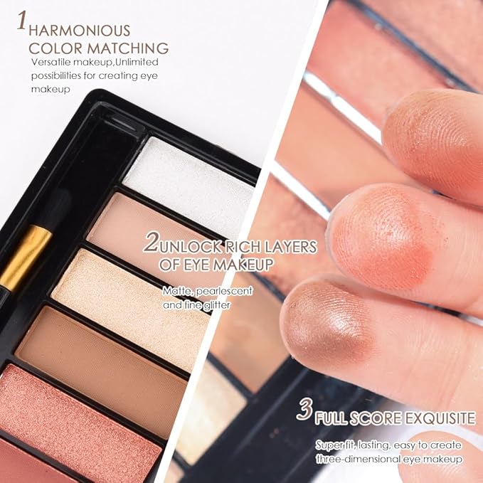 12 Colors Warm Eyeshadow Palette โ Matte, Shimmer & Glitter Copper Coral Tones โ Rose Gold, Champagne, Bronze & Terracotta Shades โ High Pigment, Long-Lasting Eye Makeup for Women โ 04#