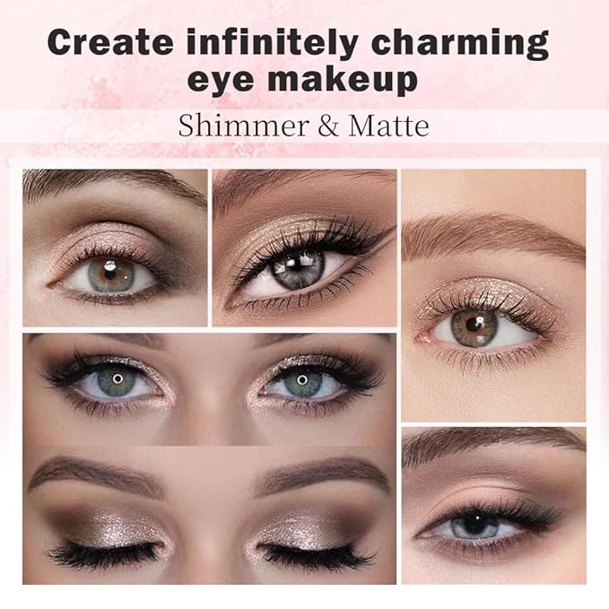 Nude Brown 7Colors Eyeshadow Makeup Palette with Mirror,Natural Neutral Eye Shadow Palettes for Older Women,Long Lasting Naturing-Looking,Lightweight,Waterproof,Eye Makeup Kit Travel Size,Vegan