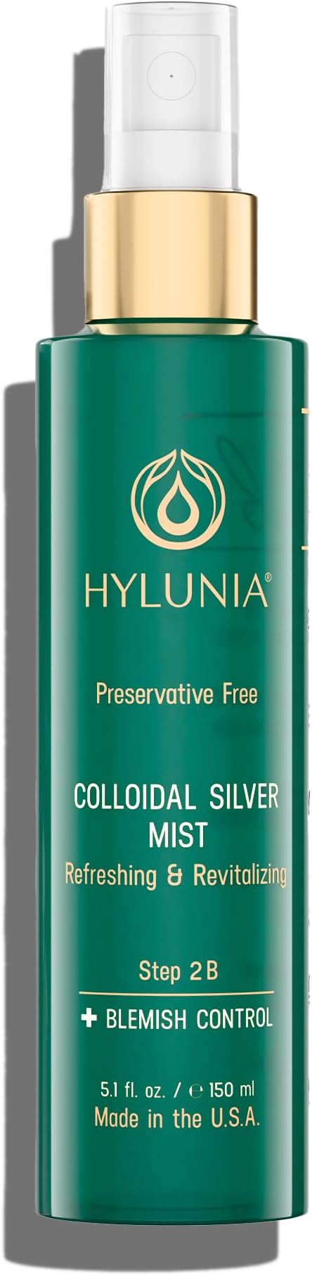 Hylunia Colloidal Silver Mist Toner 5.1 fl. oz. โ Hydrating Versatile Toner for Acne-Prone Inflamed Skin | Infused with Colloidal Silver & Lavender for Glowing Skin Cuts & Burns, Body-Refresher