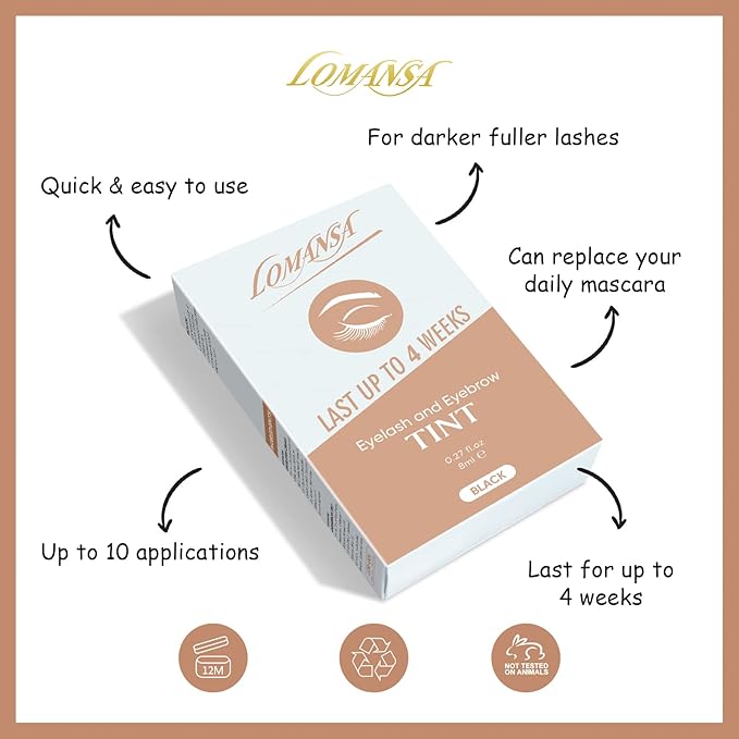 Lash Tint Kit, Eyebrow Tint Black Instant Natural Results, Professional Eyelash Tint Kit Lasts Up to 4 Weeks for Salon Home Use