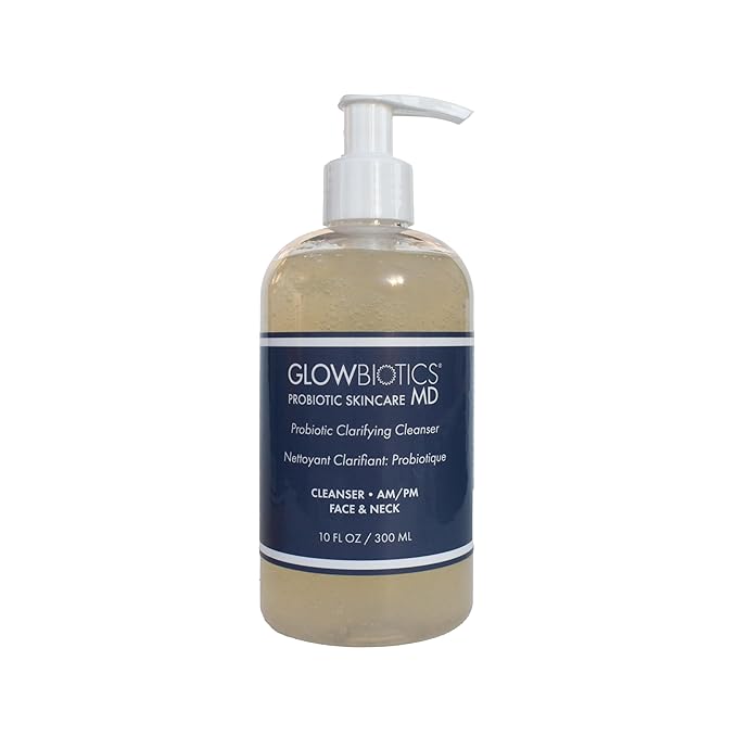 Glowbiotics Probiotic Clarifying Cleanser 10 oz – Gentle Foaming Face & Body Wash with 2% Salicylic Acid & Niacinamide, Clears Pores & Excess Oil