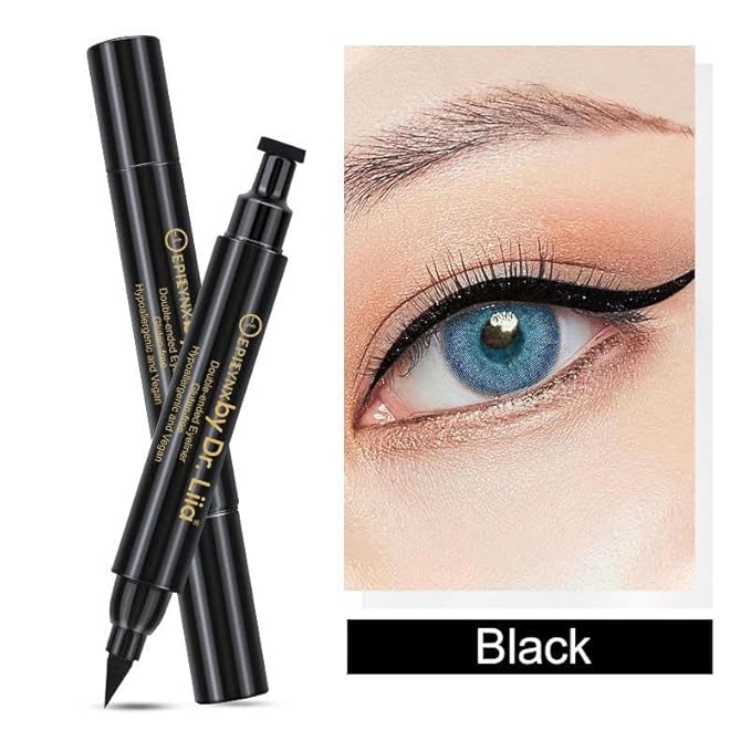 Waterproof Eyeliner - Double-Ended, Long-Lasting Liquid Eyeliner Pen with Precision Tip for Smooth Application - Smudge-Proof, Hypoallergenic, Vegan & Gluten-Free Eye Liner, 2mL Purple