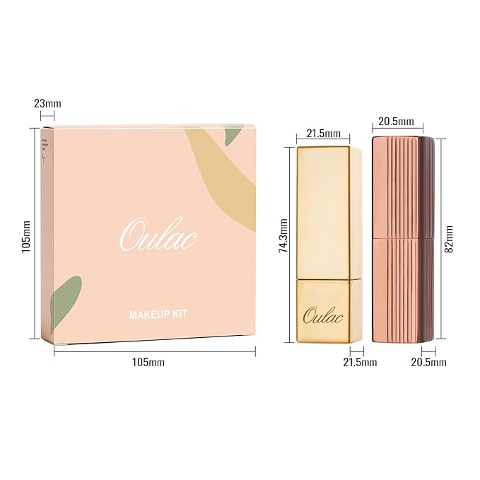 Oulac Metallic Nude Lipstick Set 3PCS, Comfortable Creamy Texture, Smooth No Grainy Feeling, Vegan & Gluten Free, Full-Coverage Lip Makeup, 3 X 4.3 g, 601+GM03+GM14
