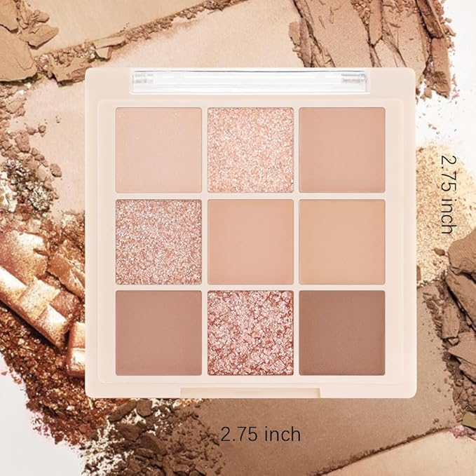 Nude Pink Beige Eyeshadow Palette,Natural Eye Shadow Make Up Pallets for Women,Neutral Small Cream Light Colors Eyeshadow Palette Long Lasting Naturing-Looking,Vegan