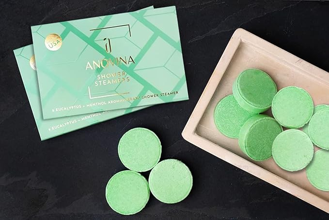 Anovina 12XL Eucalyptus Shower Steamers – Made in USA with Menthol for Aromatherapy. Enjoy a Spa-Like Shower Experience!
